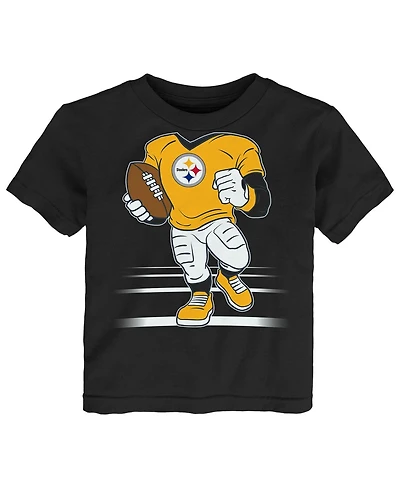Outerstuff Toddler Black Pittsburgh Steelers Game Fit T-Shirt
