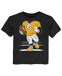 Outerstuff Toddler Black Pittsburgh Steelers Game Fit T-Shirt