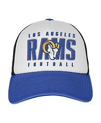 Outerstuff Big Boys and Girls White/Royal Los Angeles Rams Essentials Trucker Adjustable Hat