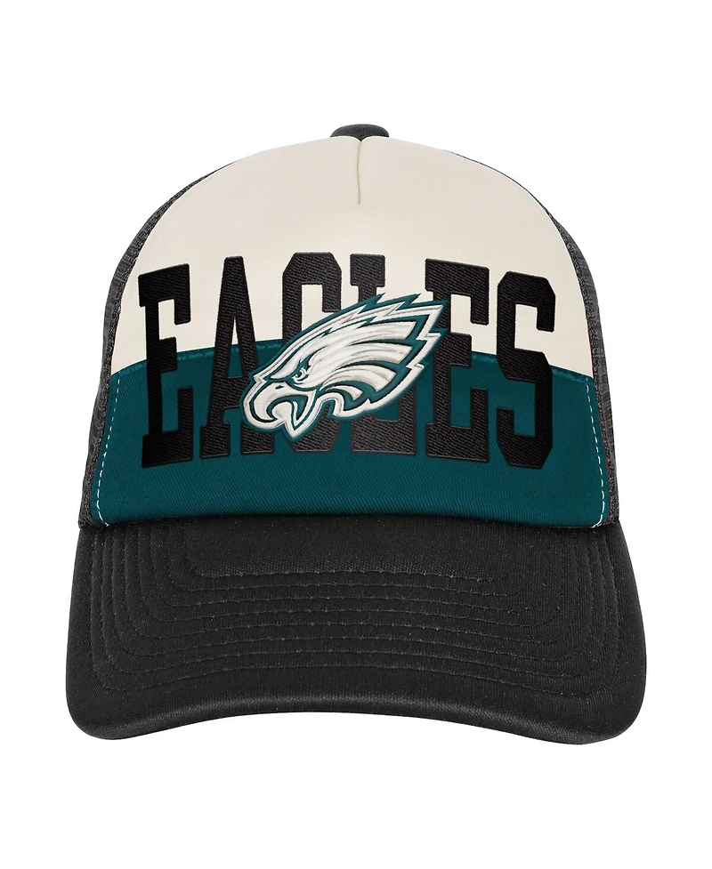 Outerstuff Men's White/Black Philadelphia Eagles Modern Fan Trucker Adjustable Hat