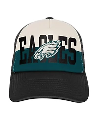 Outerstuff Men's White/Black Philadelphia Eagles Modern Fan Trucker Adjustable Hat