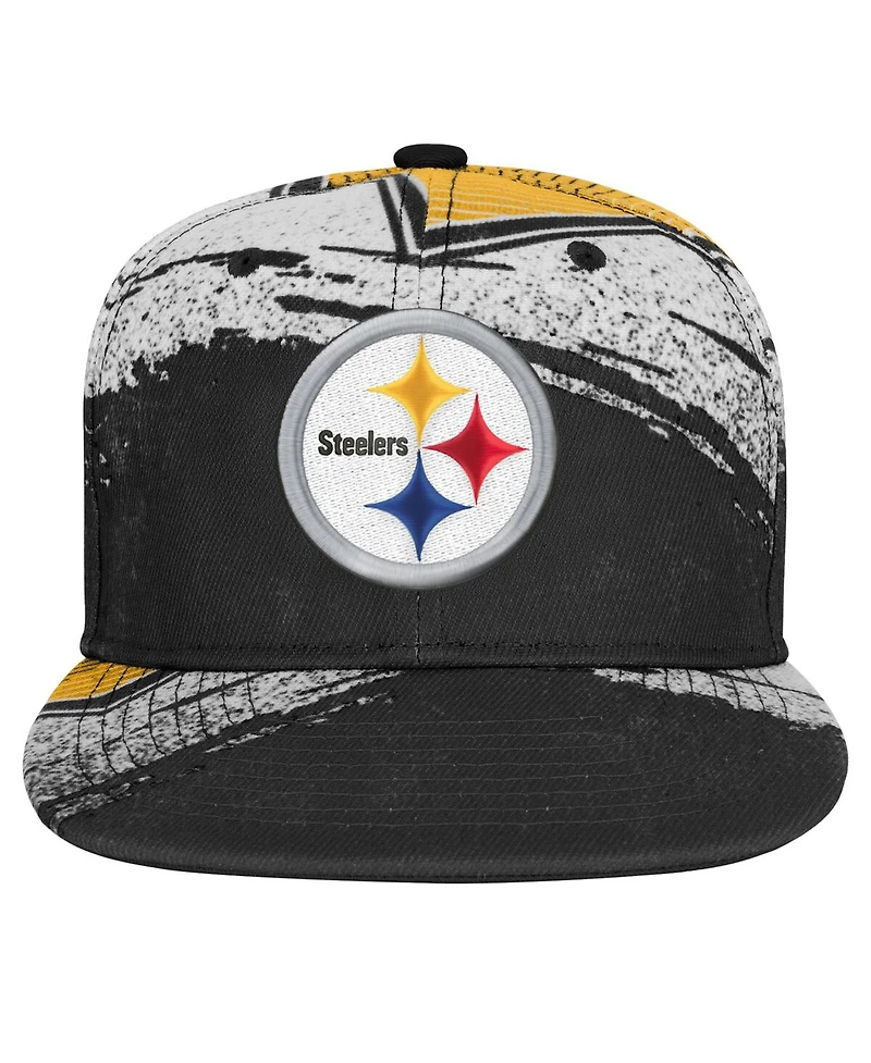 Outerstuff Big Boys and Girls Black Pittsburgh Steelers Make Noise Adjustable Hat