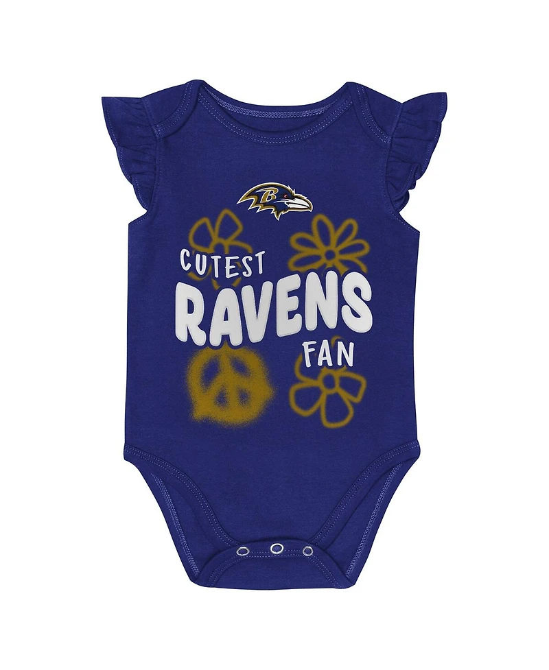 Outerstuff Baby Boys and Girls 2-Piece Baltimore Ravens The Sunshine Bodysuit Set