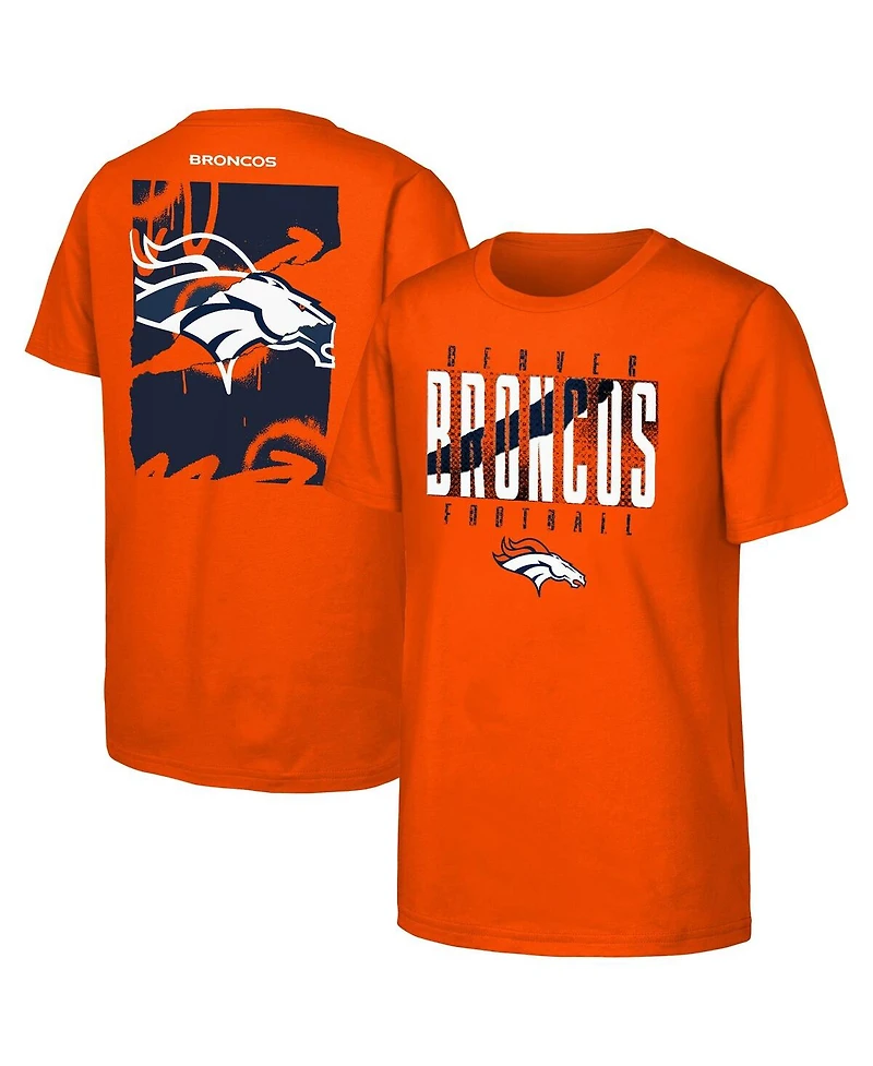 Outerstuff Big Boys and Girls Orange Denver Broncos Posterize T-Shirt