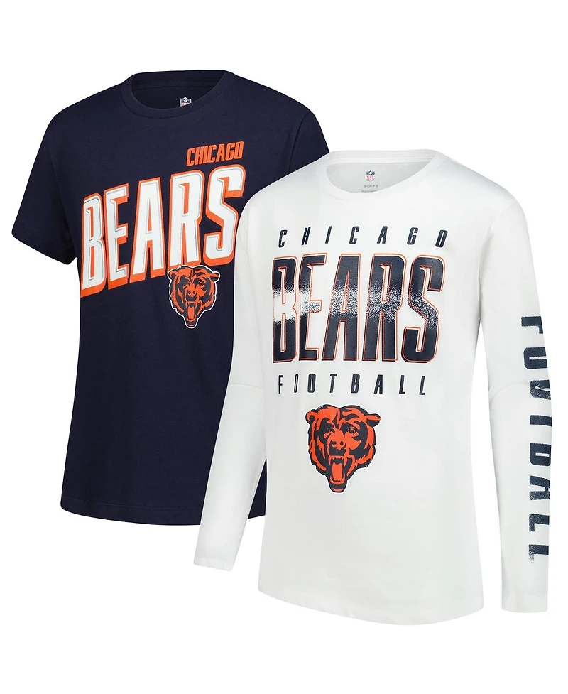 Outerstuff Big Boys and Girls Chicago Bears The Mix Combo T-Shirt Set