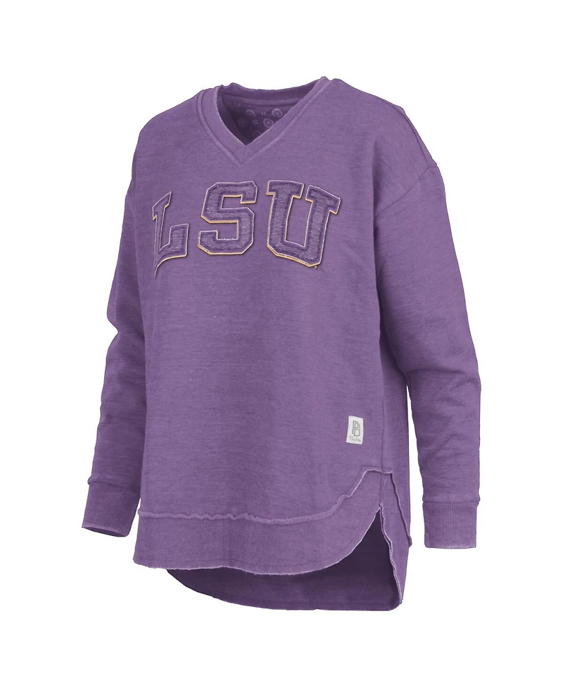 Pressbox Women's Purple Lsu Tigers Westin Poncho V-Neck Pullover Sweatshirt