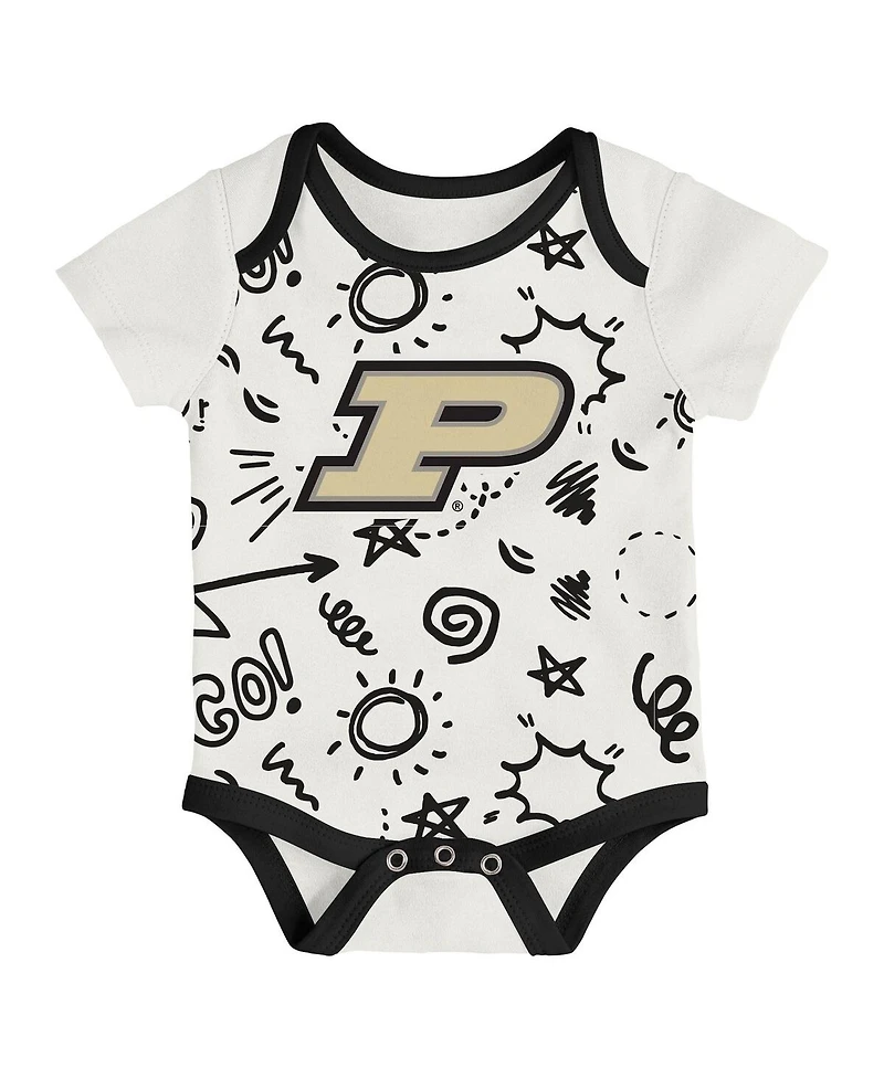 Outerstuff Baby Boys and Girls Purdue Boilermakers Three-Pack All Day Play Bodysuit Set