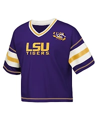 Outerstuff Big Girls Purple Lsu Tigers Gridiron Jersey V-Neck T-Shirt
