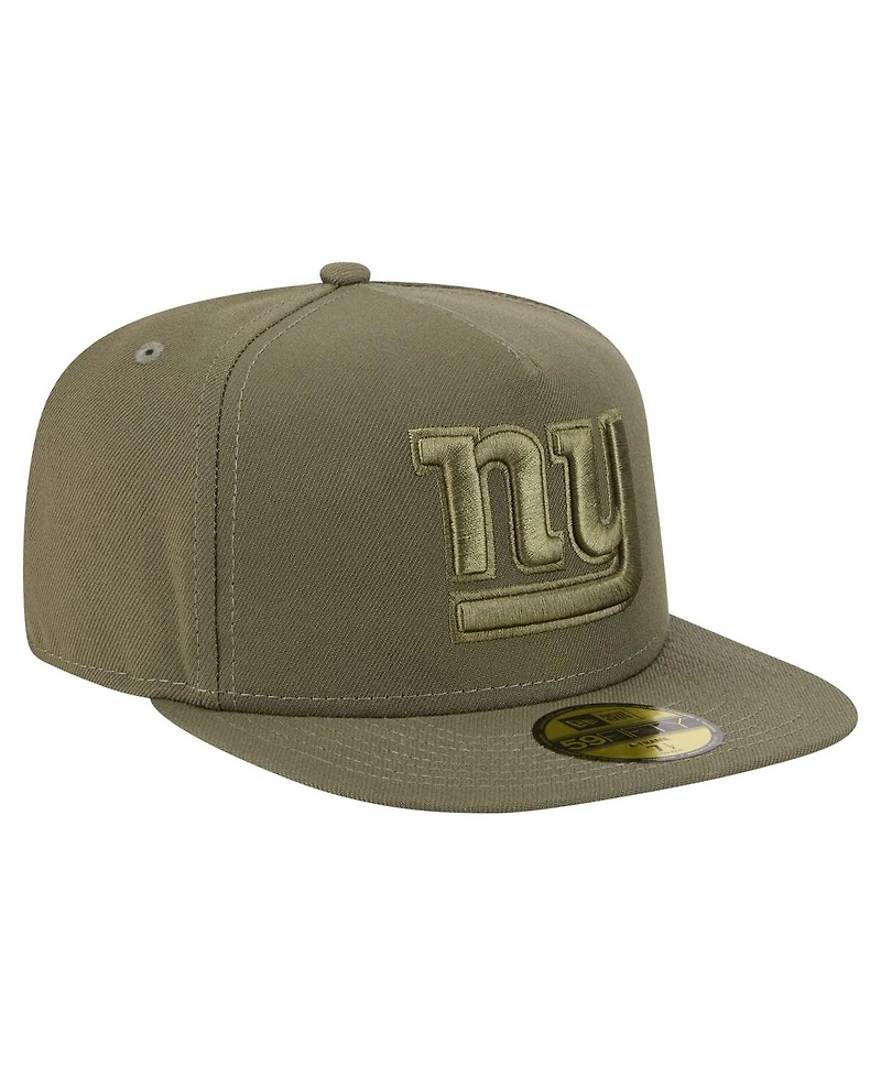 New Era Men's Olive New York Giants Color Pack A-Frame 59FIFTY Fitted Hat
