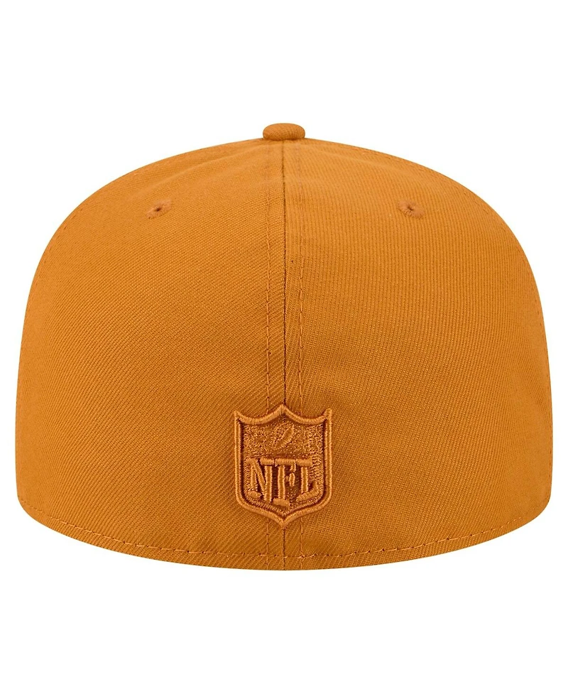 New Era Men's Brown York Jets Color Pack A-Frame 59FIFTY Fitted Hat