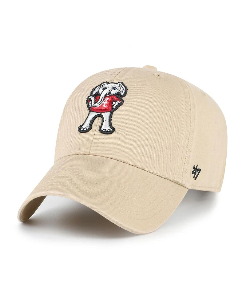 '47 Brand Big Boys and Girls Khaki Alabama Crimson Tide Clean Up Adjustable Hat