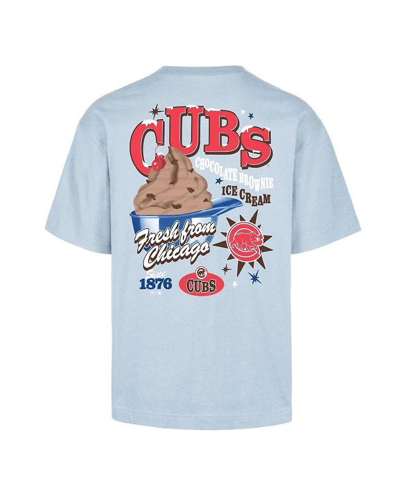 '47 Brand Men's Light Blue Chicago Cubs Ice Cream Parlor Foundation T-Shirt