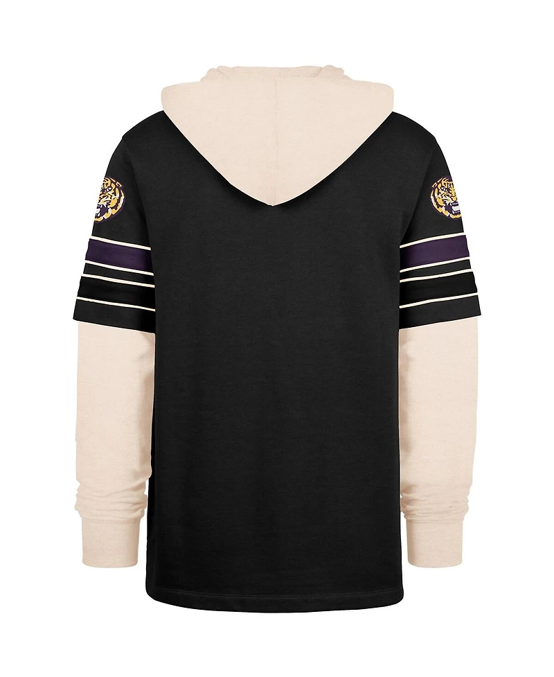 '47 Brand Men's Black Lsu Tigers Split Zone Cornerback Lacer Pullover Hoodie