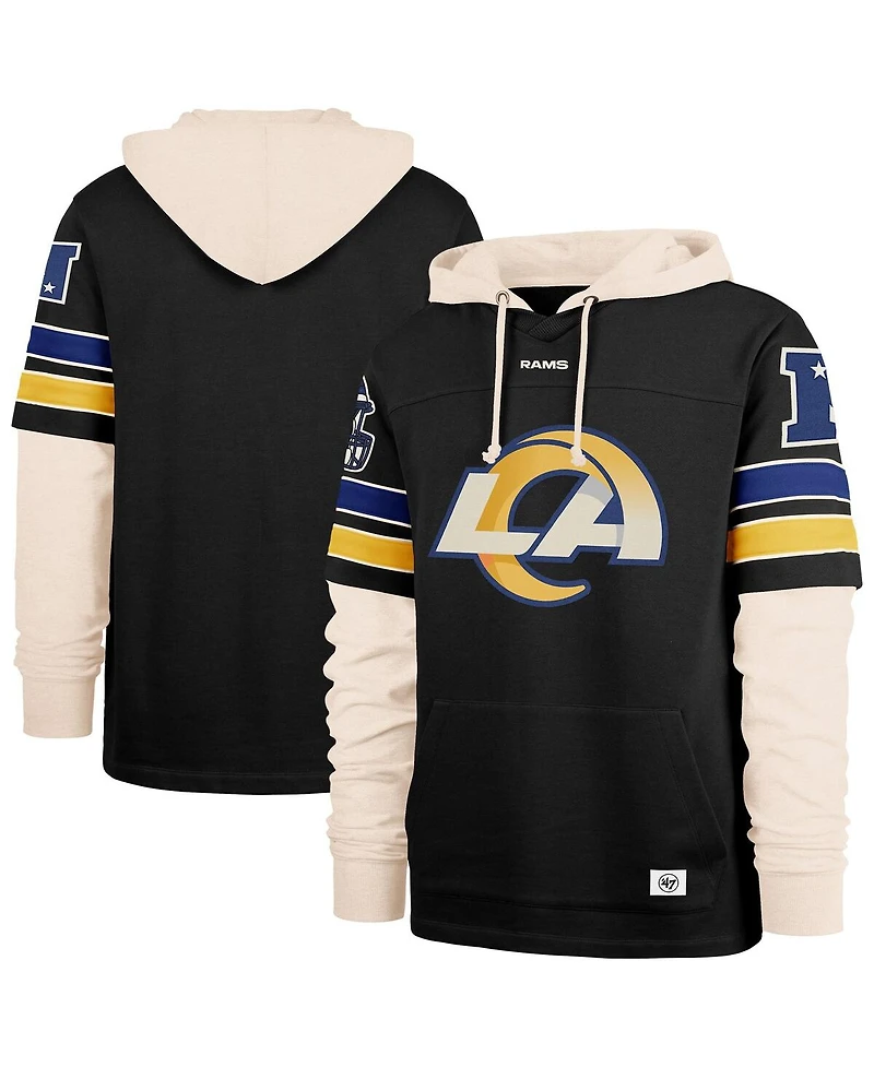 '47 Brand Men's Black Los Angeles Rams Split Zone Cornerback Duo Hoodie