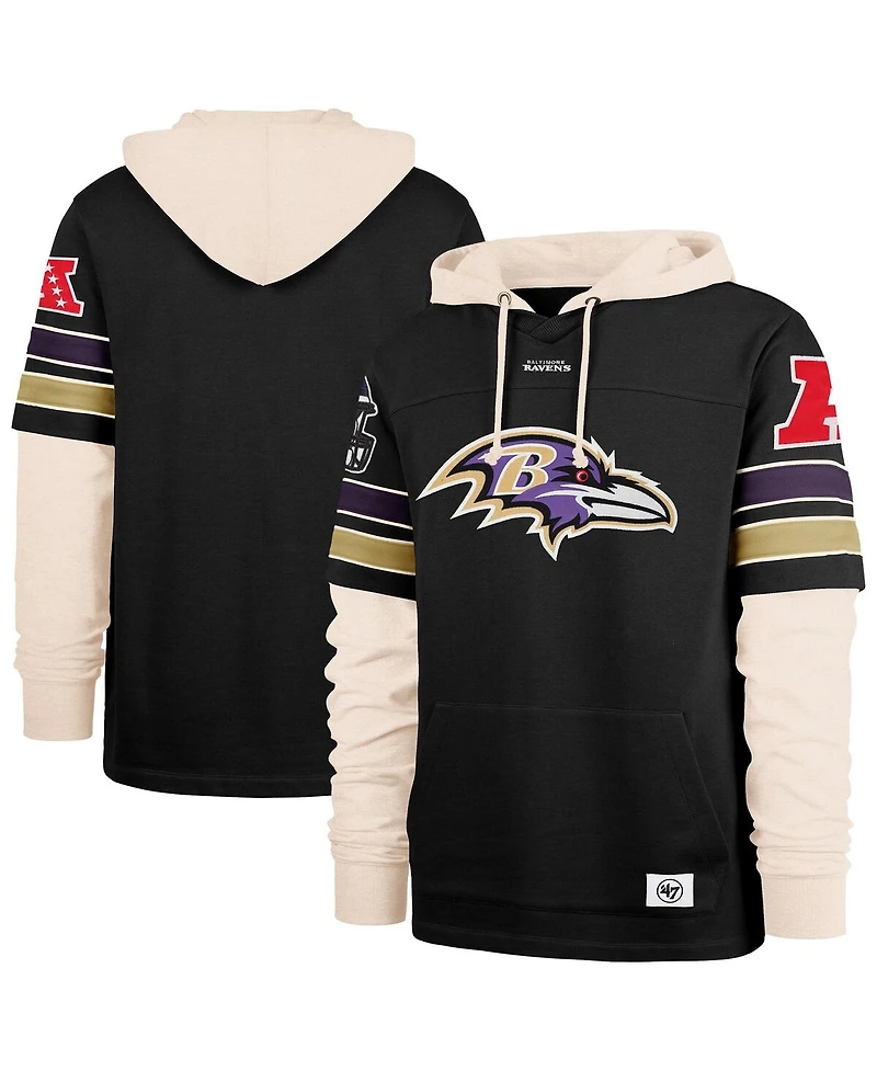 '47 Brand Men's Black Baltimore Ravens Split Zone Cornerback Duo Hoodie