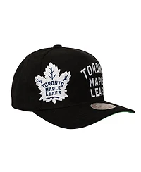 Mitchell & Ness Men's Black Toronto Maple Leaf's Busted Logo Wordmark Wrap-Around Pro Pinch Adjustable Hat