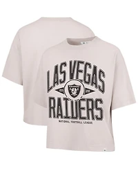 '47 Brand Women's Natural Las Vegas Raiders Cropped Windthrow Ravine T-Shirt