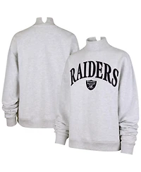 '47 Brand Women's Heather Gray Las Vegas Raiders Vantage Mock Neck Pullover Sweatshirt