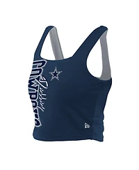 New Era Women's Navy/Gray Dallas Cowboys Reversible Cropped Sport Classics Tank Top