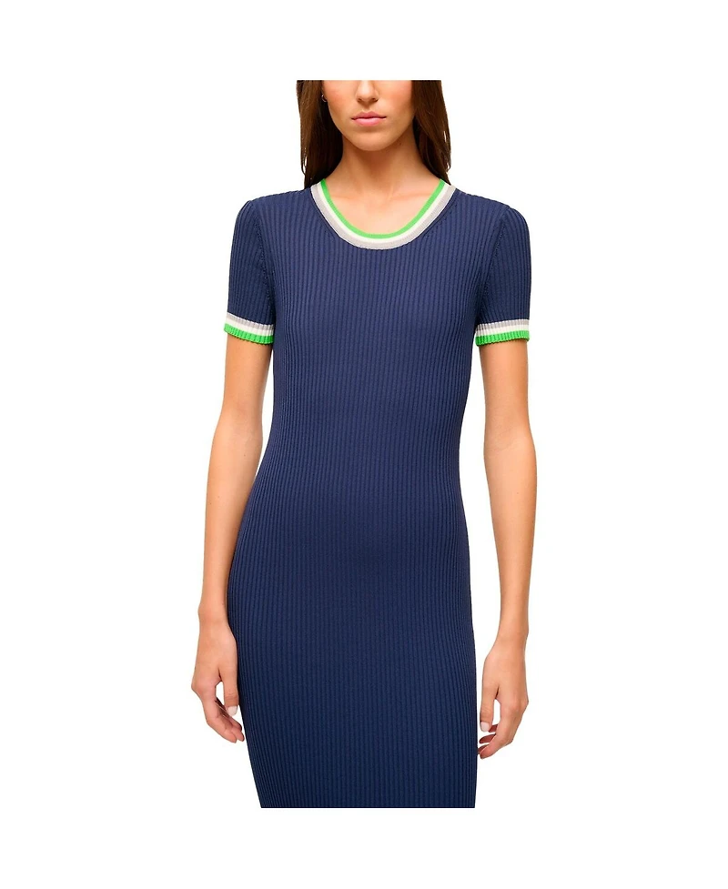 Staud Women's College Navy/Green Seattle Seahawks Colleen Dress