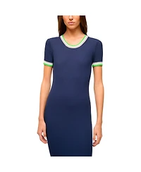 Staud Women's College Navy/Green Seattle Seahawks Colleen Dress