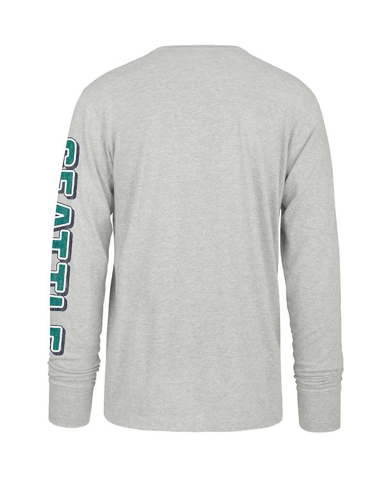 '47 Brand Men's Gray Seattle Mariners Fair Ball Franklin Long Sleeve T-Shirt