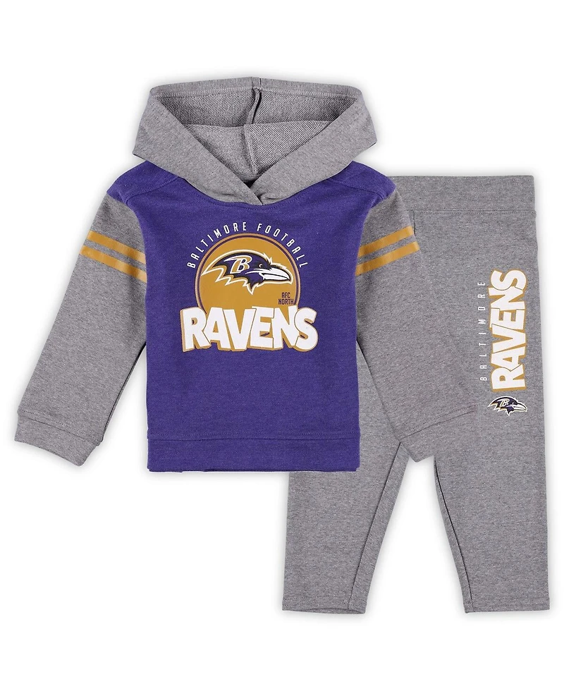 Outerstuff Toddler 2-Piece Baltimore Ravens Club House Long Sleeve Hoodie Top and Leggings Set