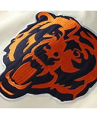 Profile Men's Oatmeal Chicago Bears Big Tall Chest Print and Logo Short Sleeve Pullover Hoodie