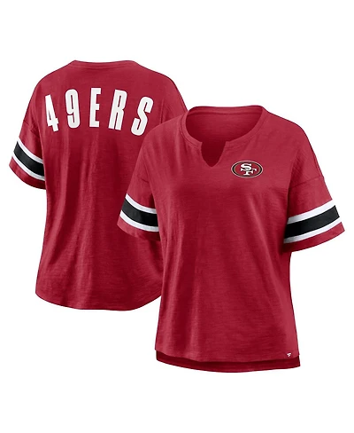 Fanatics Women's Scarlet San Francisco 49ers Plus Redzone Notch Neck T-Shirt
