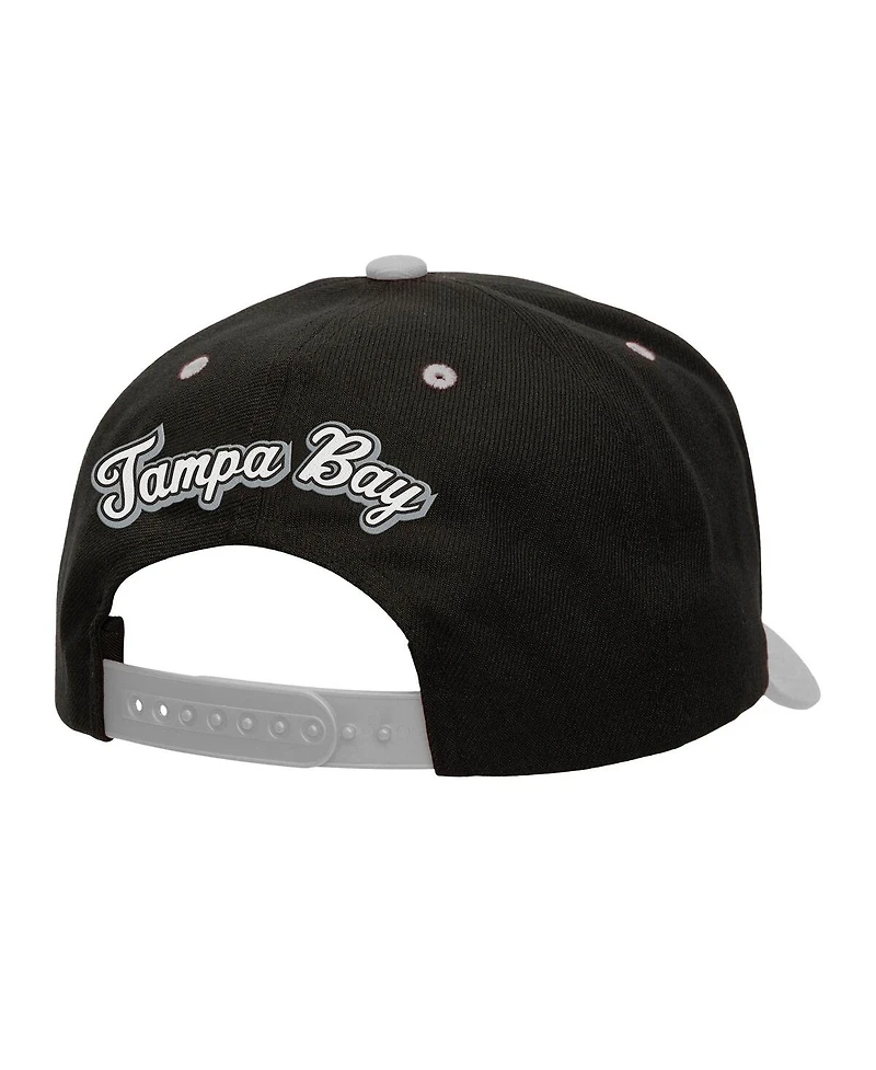Mitchell & Ness Men's Black/Gray Tampa Bay Lightning Backside Script Two-Tone Pro Crown Adjustable Hat