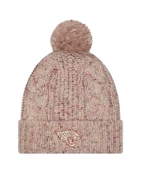 New Era Women's Stone Jacksonville Jaguars Trendy Tone Cuffed With Pom Knit Hat