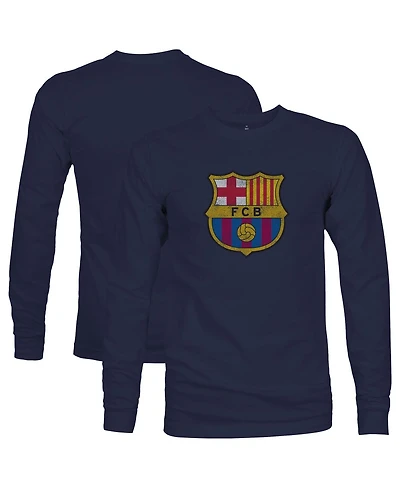 1863FC Men's Navy Barcelona Color Badge Long Sleeve T-Shirt