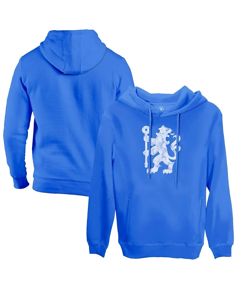 1863FC Men's Blue Chelsea Lion Glyph Fleece Pullover Hoodie