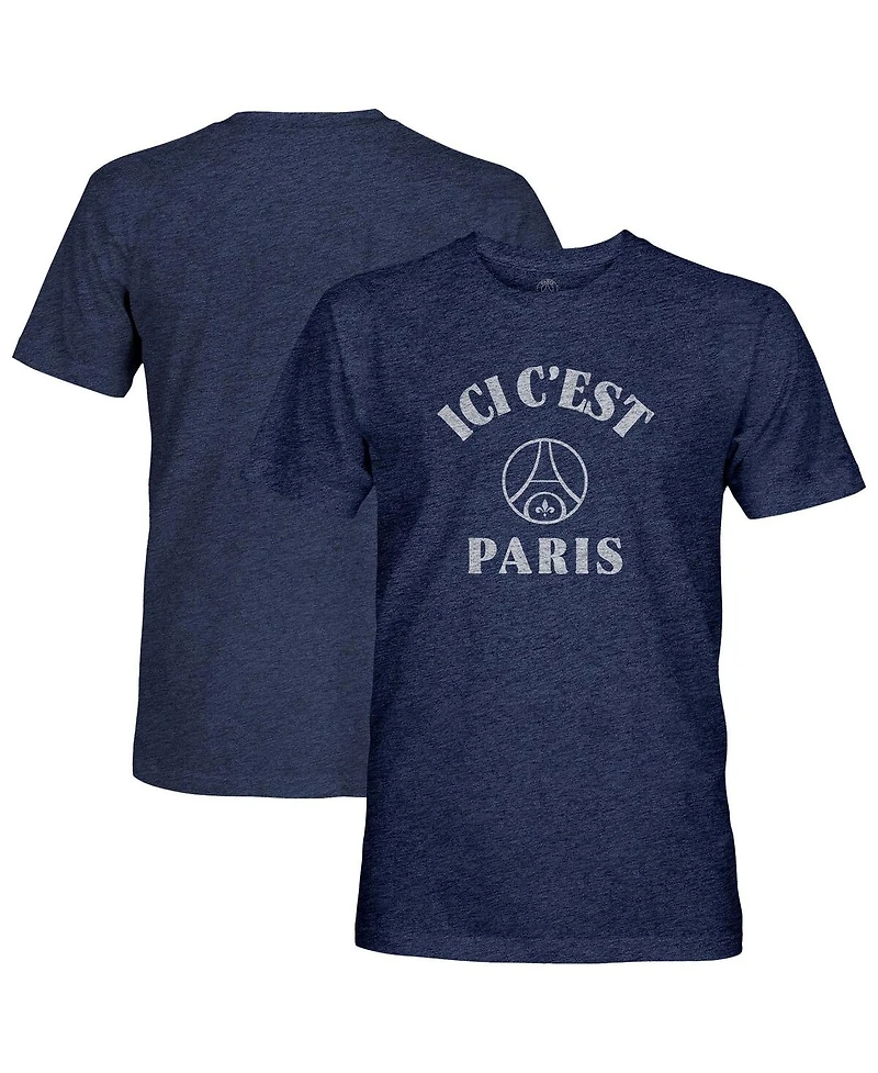 1863FC Men's Navy Paris Saint-Germain Team Arch Vintage Tri-Blend T-Shirt