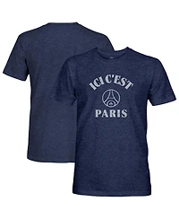 1863FC Men's Navy Paris Saint-Germain Team Arch Vintage Tri-Blend T-Shirt