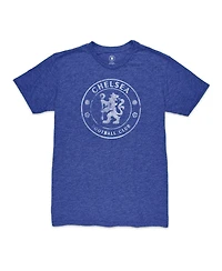 1863FC Men's Heather Blue Chelsea Mono Badge Vintage Tri-Blend T-Shirt