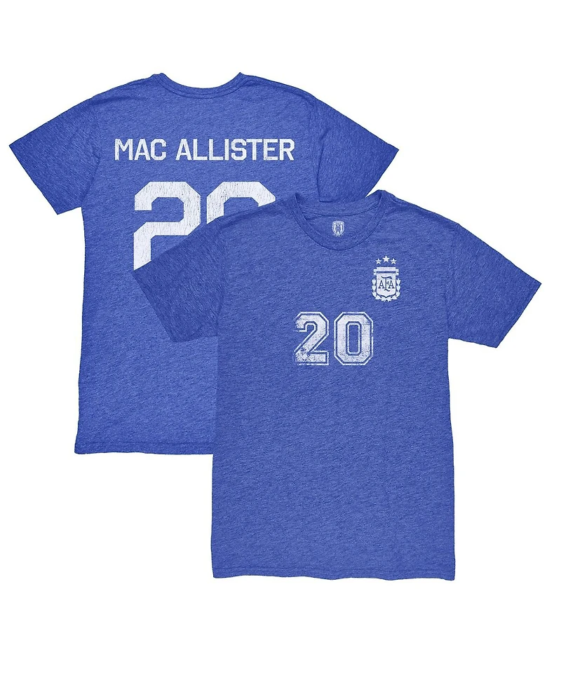 1863FC Men's Alexis Mac Allister Blue Argentina National Team Retro Name Number Tri-Blend T-Shirt