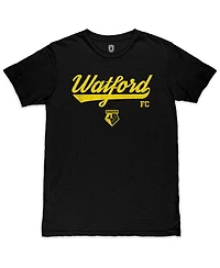 1863FC Men's Black Watford Script Slub T-Shirt