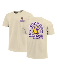 Image One Men's Cream Tennessee Tech Golden Eagles Comfort Colors Mascot Overlay T-Shirt