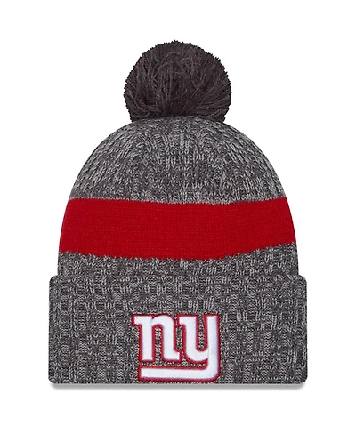 New Era Men's Gray New York Giants 2023 Sideline Sport Cuffed Pom Knit Hat