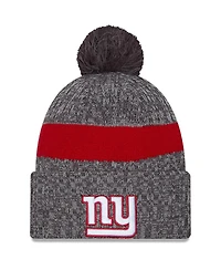 New Era Men's Gray New York Giants 2023 Sideline Sport Cuffed Pom Knit Hat