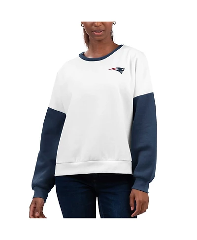 G-iii 4Her by Carl Banks Women's White New England Patriots A-Game Pullover Sweatshirt