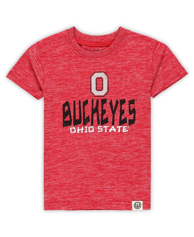 Wes & Willy Toddler Scarlet/Black Ohio State Buckeyes Cloudy Yarn T-Shirt Shorts Set