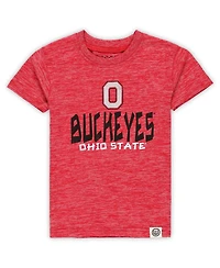 Wes & Willy Toddler Scarlet/Black Ohio State Buckeyes Cloudy Yarn T-Shirt Shorts Set