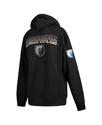 Fisll Men's Black Morgan State Bears Puff Print Sliced Pullover Hoodie