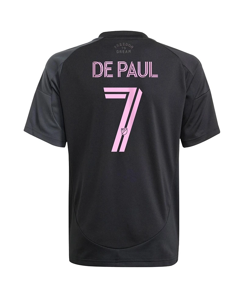 Adidas Big Boys and Girls Rodrigo De Paul Black Inter Miami Cf 2025 The Fortitude Kit Replica Player Jersey