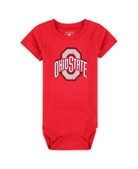 Wes & Willy Baby Boys and Girls 3-Pack Ohio State Buckeyes Bodysuit Set