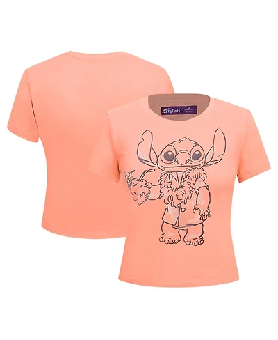 Freeze Max Women's Coral Lilo and Stitch Vacation Baby Doll T-Shirt