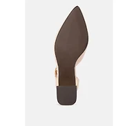 Myla Faux Leather Metallic Sling Heeled Sandals Women
