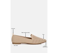 Akili Knit Textile Solid Flats Women